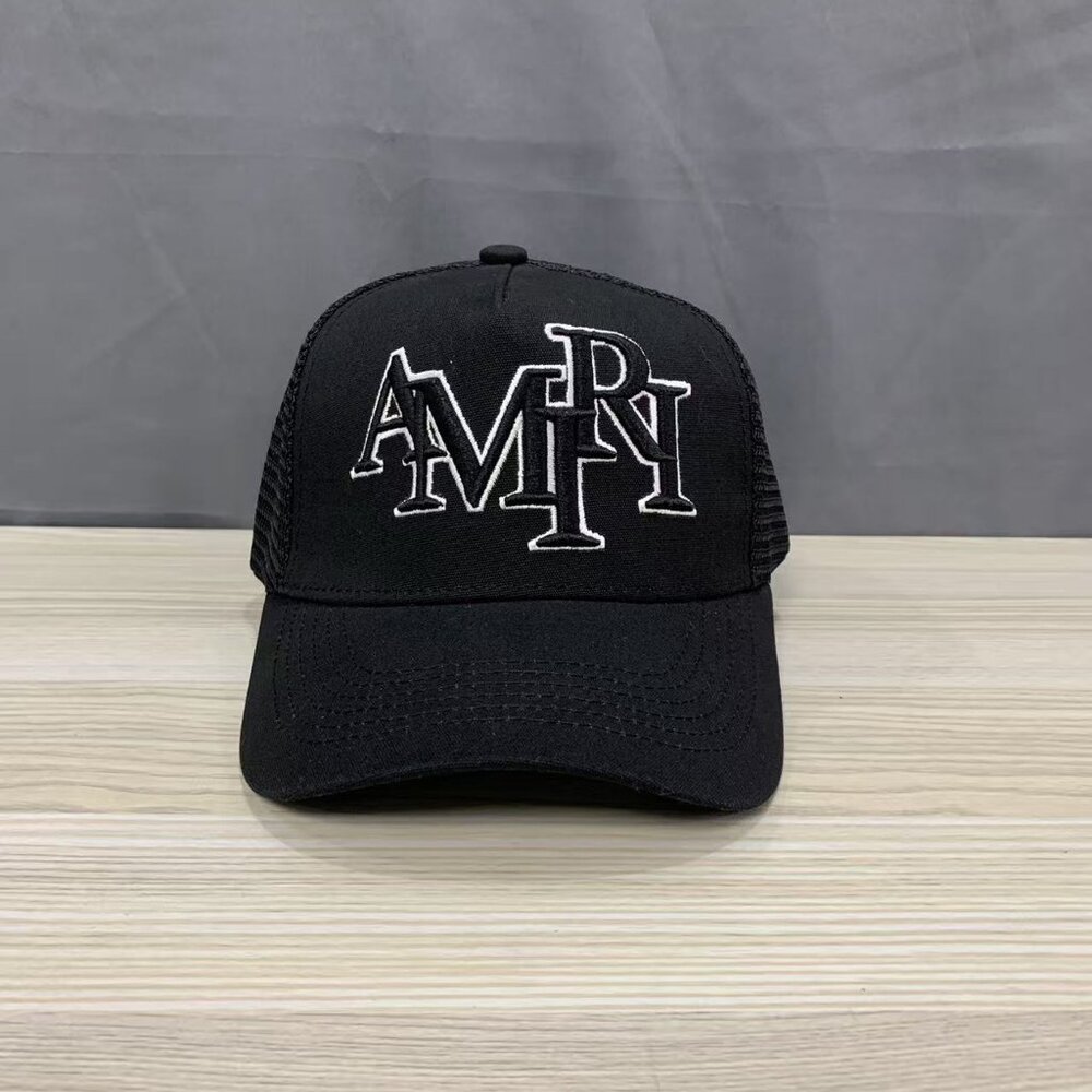 black amiri trucker hat summer mesh cap embroidery snapback hats